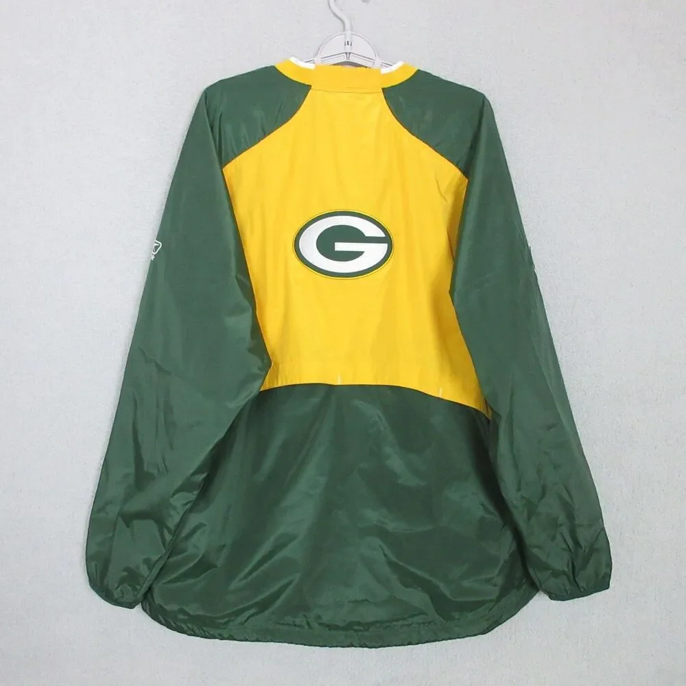 Reebok Jacket Mens XL Green Bay Packers Pullover Windbreaker Football